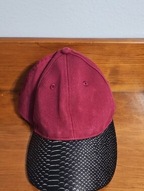 Maroon Baseball Cap with Black Textured Brim Disneys Hook From Cakeworthy